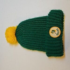 Vintage 1960s Packers Knit Hat Greenbay Packers NFL pom pom football winter